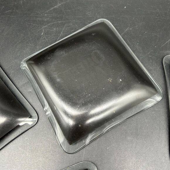 5 Queen Anne Rare Scotch Whisky vintage square black glass ashtray coin tray (C) - Picture 5 of 8